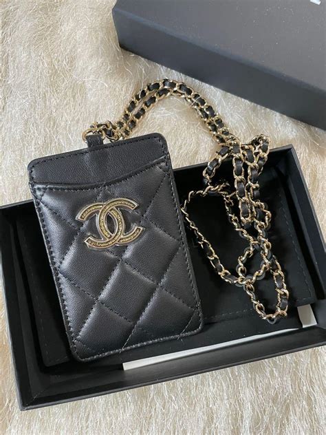 chanel lanyard id holder|CHANEL Key & Card Holders for Women .